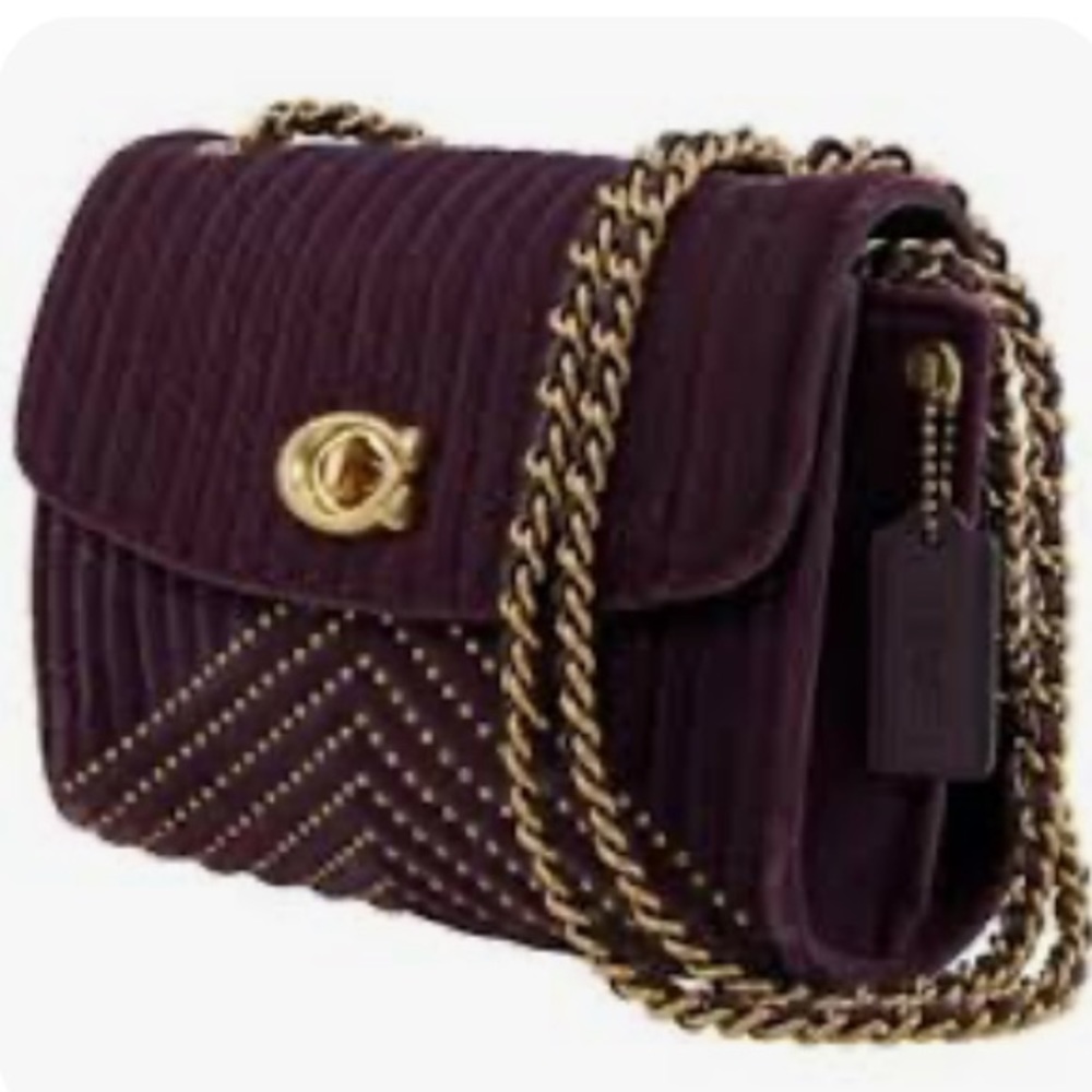 Coach Black Velvet Crossbody. Parker Quilted shoulder bag.